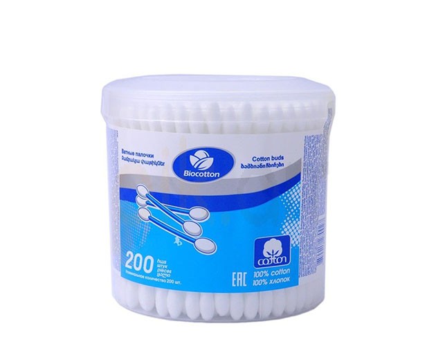 Biocotton ყურის ჩხირი 200 ცალი